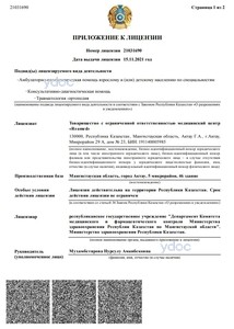 Приложение к лицензии