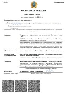 Приложение к лицензии