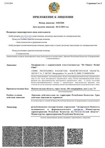 Приложение к лицензии