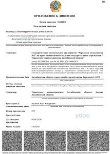 Приложение к лицензии