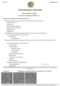 Приложение к лицензии