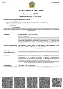 Приложение к лицензии