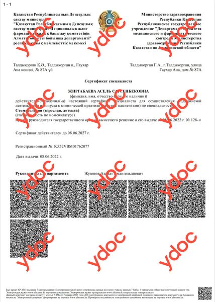 Құжаттар мен фотосуреттер - Жырғабаева Ә. С.
