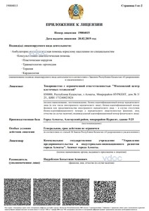 Приложение к лицензии Приложение к лицензии