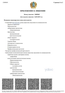 Приложение к лицензии