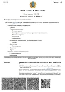 Приложение к лицензии