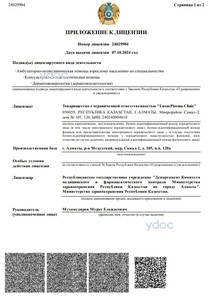 Приложение к лицензии Приложение к лицензии