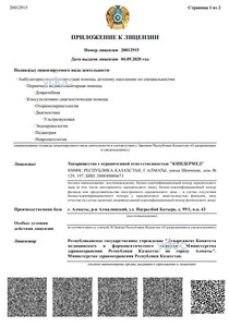 Приложение к лицензии