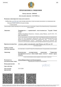 Приложение к лицензии Приложение к лицензии