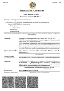 Приложение к лицензии Приложение к лицензии