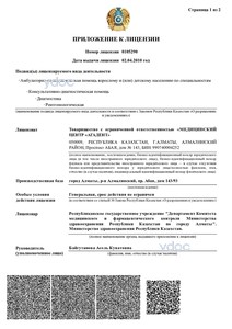 Приложение к лицензии Приложение к лицензии