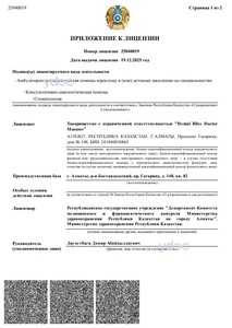 Приложение к лицензии