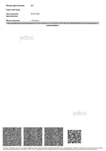 Приложение к лицензии