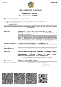 Приложение к лицензии