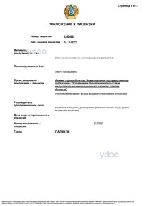 Лицензияға қосымша Лицензияға қосымша
