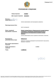 Лицензияға қосымша Лицензияға қосымша