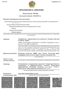 Приложение к лицензии Приложение к лицензии