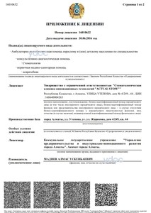 Приложение к лицензии