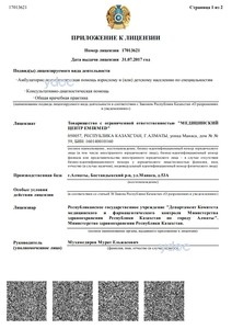 Приложение к лицензии