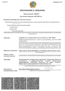 Приложение к лицензии