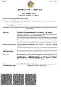 Приложение к лицензии