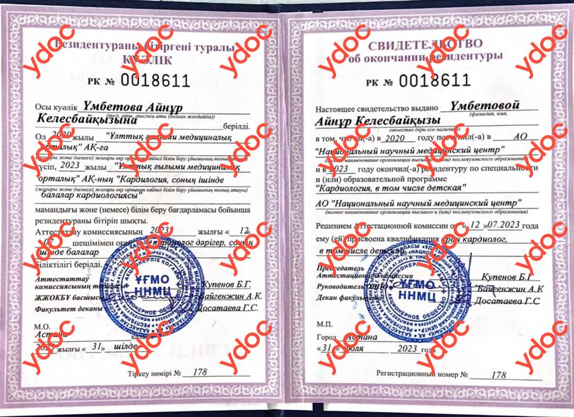 Документы и фотографии - Умбетова А. К.