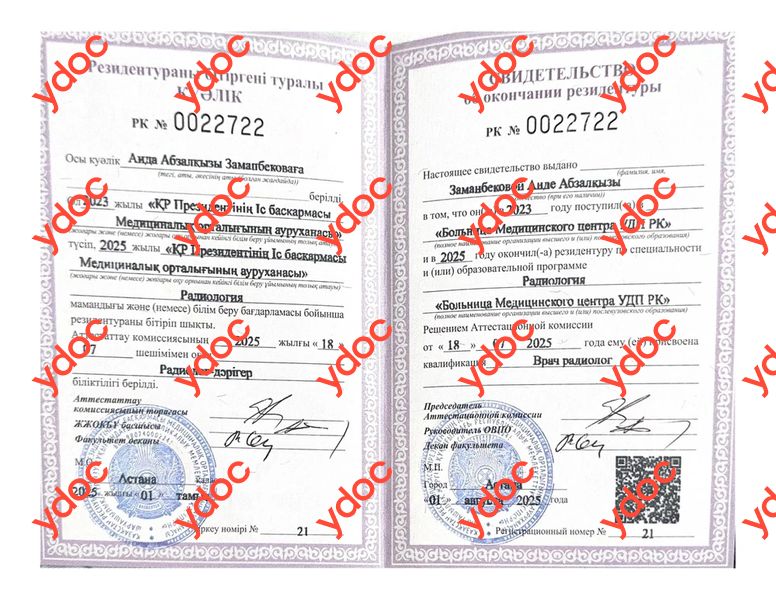 Документы и фотографии - Заманбекова А. А.