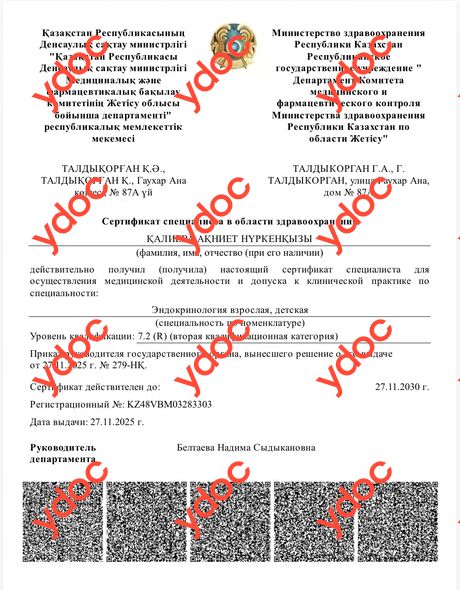 Құжаттар мен фотосуреттер - Қалиева А. Н.
