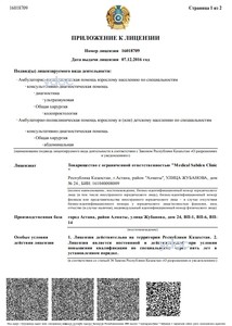 Приложение к лицензии Приложение к лицензии