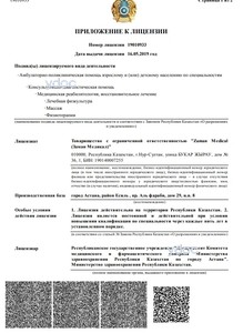 Приложение к лицензии Приложение к лицензии