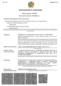 Приложение к лицензии