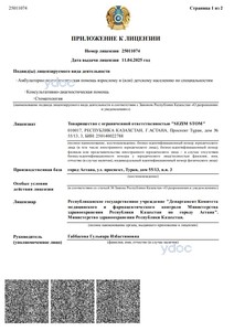 Приложение к лицензии Приложение к лицензии