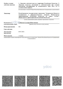 Приложение к лицензии