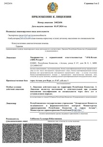 Приложение к лицензии