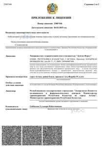 Приложение к лицензии