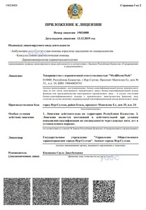 Приложение к лицензии Приложение к лицензии