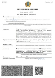 Приложение к лицензии