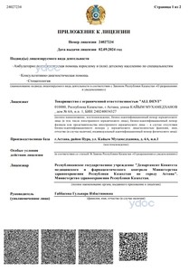 Приложение к лицензии