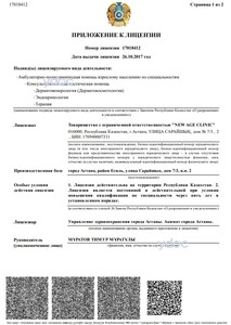 Приложение к лицензии Приложение к лицензии