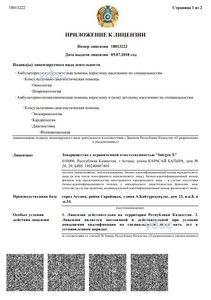 Приложение к лицензии Приложение к лицензии