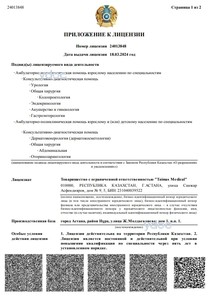 Приложение к лицензии