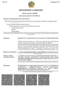 Приложение к лицензии