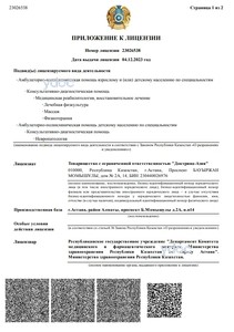 Приложение к лицензии