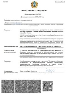 Приложение к лицензии