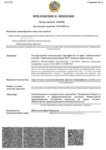 Приложение к лицензии