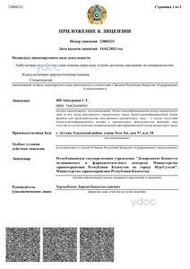 Приложение к лицензии Приложение к лицензии