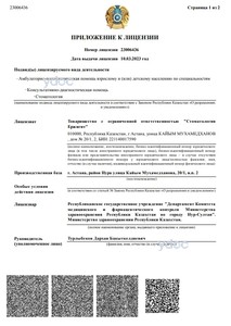 Приложение к лицензии Приложение к лицензии