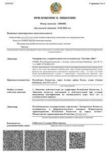 Приложение к лицензии