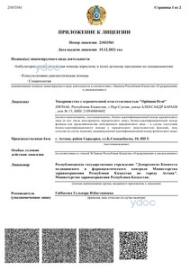 Приложение к лицензии Приложение к лицензии