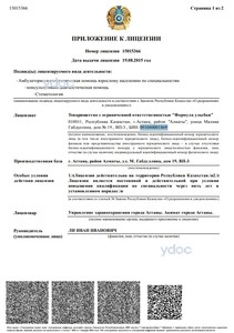 Приложение к лицензии